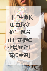 “生命长江·由我守护” 峨眉山桂花桥镇小增加学生环保意识