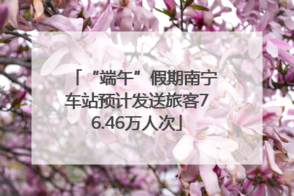 “端午”假期南宁车站预计发送旅客76.46万人次