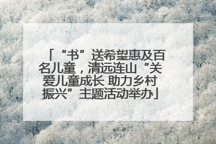 “书”送希望惠及百名儿童，清远连山“关爱儿童成长 助力乡村振兴”主题活动举办