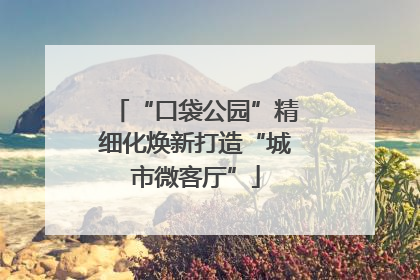 “口袋公园”精细化焕新打造“城市微客厅”