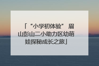 “小学初体验” 眉山彭山二小助力区幼萌娃探秘成长之旅