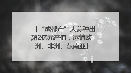 “成都产”大蒜种出超2亿元产值，远销欧洲、非洲、东南亚