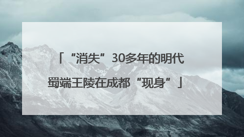 “消失”30多年的明代蜀端王陵在成都“现身”