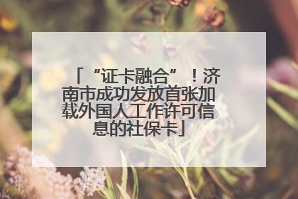 “证卡融合”！济南市成功发放首张加载外国人工作许可信息的社保卡
