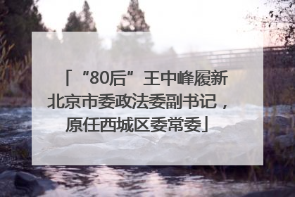 “80后”王中峰履新北京市委政法委副书记，原任西城区委常委