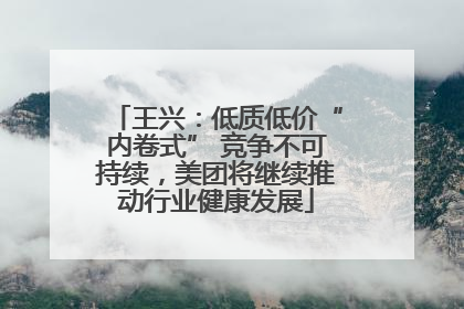 王兴：低质低价“内卷式” 竞争不可持续，美团将继续推动行业健康发展