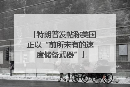 特朗普发帖称美国正以“前所未有的速度储备武器”