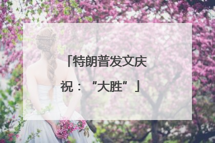 特朗普发文庆祝：“大胜”