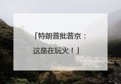 特朗普批普京：这是在玩火！