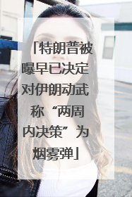 特朗普被曝早已决定对伊朗动武 称“两周内决策”为烟雾弹