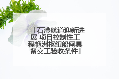 石澧航道迎新进展 项目控制性工程艳洲枢纽船闸具备交工验收条件