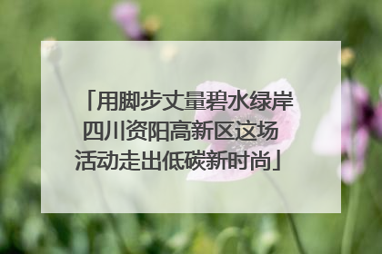 用脚步丈量碧水绿岸 四川资阳高新区这场活动走出低碳新时尚