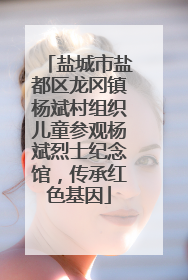 盐城市盐都区龙冈镇杨斌村组织儿童参观杨斌烈士纪念馆，传承红色基因