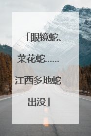 眼镜蛇、菜花蛇……江西多地蛇出没