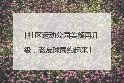 社区运动公园美颜再升级，老友球局约起来