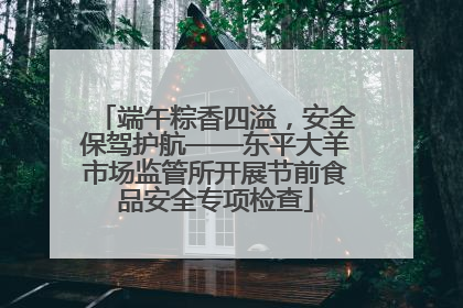 端午粽香四溢，安全保驾护航——东平大羊市场监管所开展节前食品安全专项检查