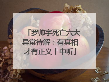 罗帅宇死亡六大异常待解：有真相才有正义丨中听