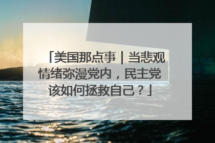 美国那点事｜当悲观情绪弥漫党内，民主党该如何拯救自己？