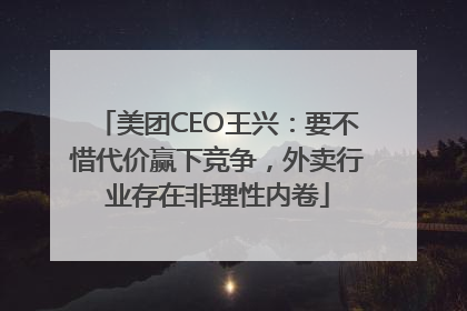 美团CEO王兴：要不惜代价赢下竞争，外卖行业存在非理性内卷