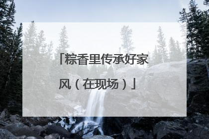 粽香里传承好家风（在现场）