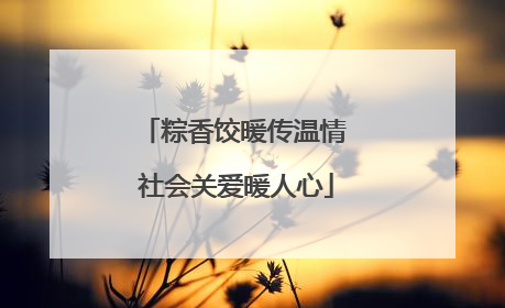 粽香饺暖传温情 社会关爱暖人心
