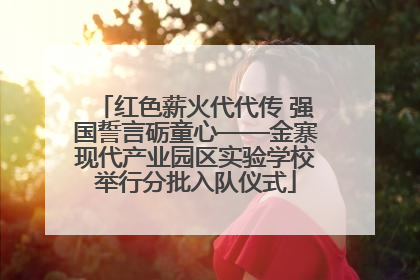 红色薪火代代传 强国誓言砺童心——金寨现代产业园区实验学校举行分批入队仪式