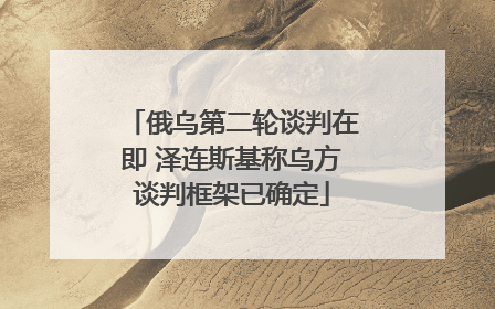 俄乌第二轮谈判在即 泽连斯基称乌方谈判框架已确定