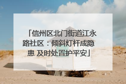 信州区北门街道江永路社区：倾斜灯杆成隐患 及时处置护平安