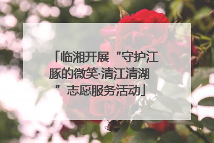 临湘开展“守护江豚的微笑·清江清湖”志愿服务活动