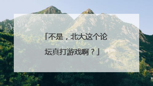 不是，北大这个论坛真打游戏啊？