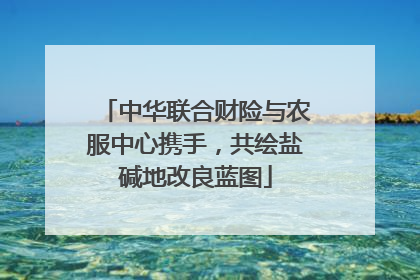 中华联合财险与农服中心携手，共绘盐碱地改良蓝图
