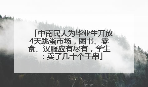 中南民大为毕业生开放4天跳蚤市场，图书、零食、汉服应有尽有，学生：卖了几十个手串