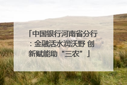 中国银行河南省分行：金融活水润沃野 创新赋能助“三农”