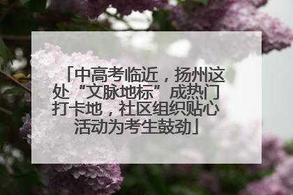 中高考临近，扬州这处“文脉地标”成热门打卡地，社区组织贴心活动为考生鼓劲