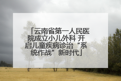 云南省第一人民医院成立小儿外科 开启儿童疾病诊治“系统作战”新时代