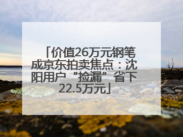 价值26万元钢笔成京东拍卖焦点：沈阳用户“捡漏”省下22.5万元