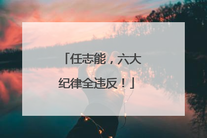 任志能，六大纪律全违反！