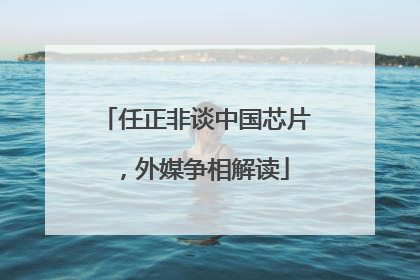 任正非谈中国芯片，外媒争相解读
