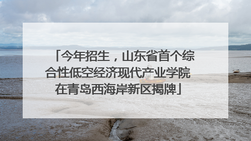今年招生，山东省首个综合性低空经济现代产业学院在青岛西海岸新区揭牌