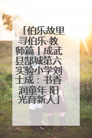 伯乐故里寻伯乐·教师篇丨成武县郜城第六实验小学刘士成：书香润童年 阳光育新人