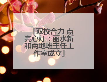 双校合力 点亮心灯：丽水新和两地班主任工作室成立