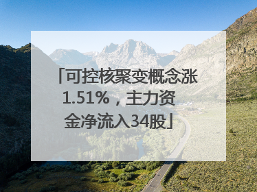 可控核聚变概念涨1.51%，主力资金净流入34股