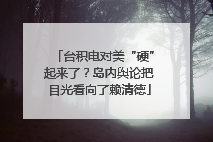 台积电对美“硬”起来了？岛内舆论把目光看向了赖清德