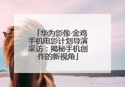 华为影像·金鸡手机电影计划导演采访：揭秘手机创作的新视角