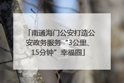 南通海门公安打造公安政务服务“3公里、15分钟”幸福圈