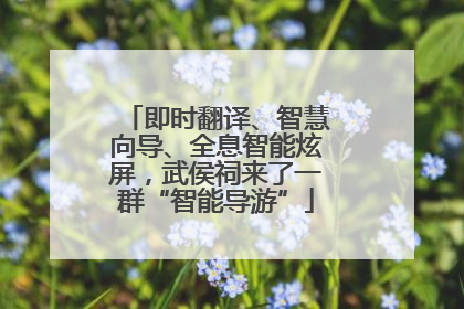 即时翻译、智慧向导、全息智能炫屏，武侯祠来了一群“智能导游”