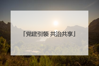 党建引领 共治共享