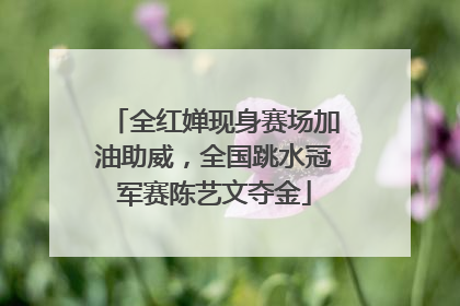 全红婵现身赛场加油助威，全国跳水冠军赛陈艺文夺金
