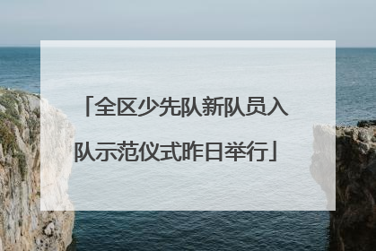全区少先队新队员入队示范仪式昨日举行