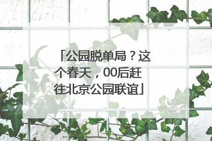 公园脱单局？这个春天，00后赶往北京公园联谊